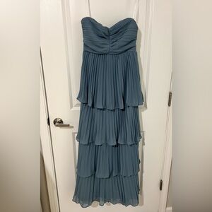 Lulu's Seriously Sensational Light Blue Strapless Tiered Maxi Dress